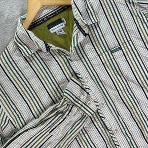 Ecko‎ Unltd Mens Button Up Shirt Striped Green White Classic Material Sz 2XL